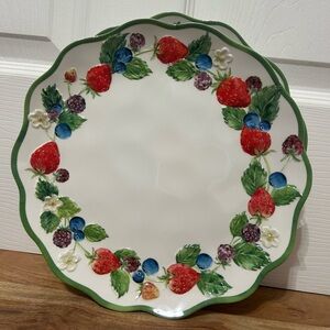 Primrose Vintage Strawberry Berry 11 “ Dinner Plates MELAMINE Set of 4 NEW